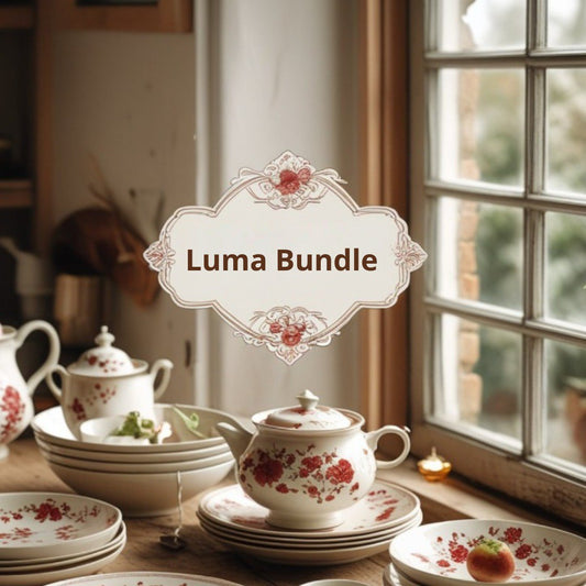 Tariff title with set of floral teaware on a table with a free pack offer overlay.