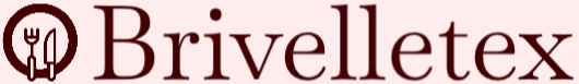Brivelletex logo with a fork and knife icon on a brown background